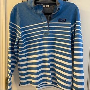 LLBean Women’s Vintage Soft Cotton Rugby, Mockneck, Stripe, size M